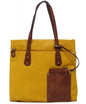Fashion Front Pocket 2-in-1 Shopper CMS047 MUSTARD